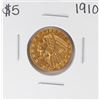 Image 1 : 1910 $5 Indian Head Half Eagle Gold Coin