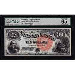 1880 $10 Jackass Legal Tender Note Fr.107 PMG Gem Uncirculated 65