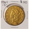 Image 1 : 1861-S $20 Liberty Head Double Eagle Gold Coin