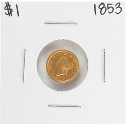 1853 $1 Liberty Head Gold Dollar Coin