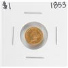 Image 1 : 1853 $1 Liberty Head Gold Dollar Coin