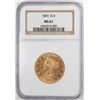 Image 1 : 1893 $10 Liberty Head Eagle Gold Coin NGC MS61