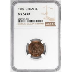1909 Indian Head Penny Coin NGC MS64RB
