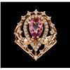 Image 2 : 1.21 ctw Pink Tourmaline and Diamond Ring - 14KT Rose Gold