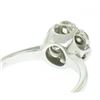 Image 2 : 14k Solid White Gold 0.91 ctw 7 Raised Round Brilliant Cut Diamond Cluster Ring