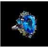 Image 1 : 15.36 ctw Multi Gemstone Ring - 14KT White Gold