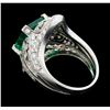 Image 3 : 4.05 ctw Emerald And Diamond Ring - 18KT White Gold