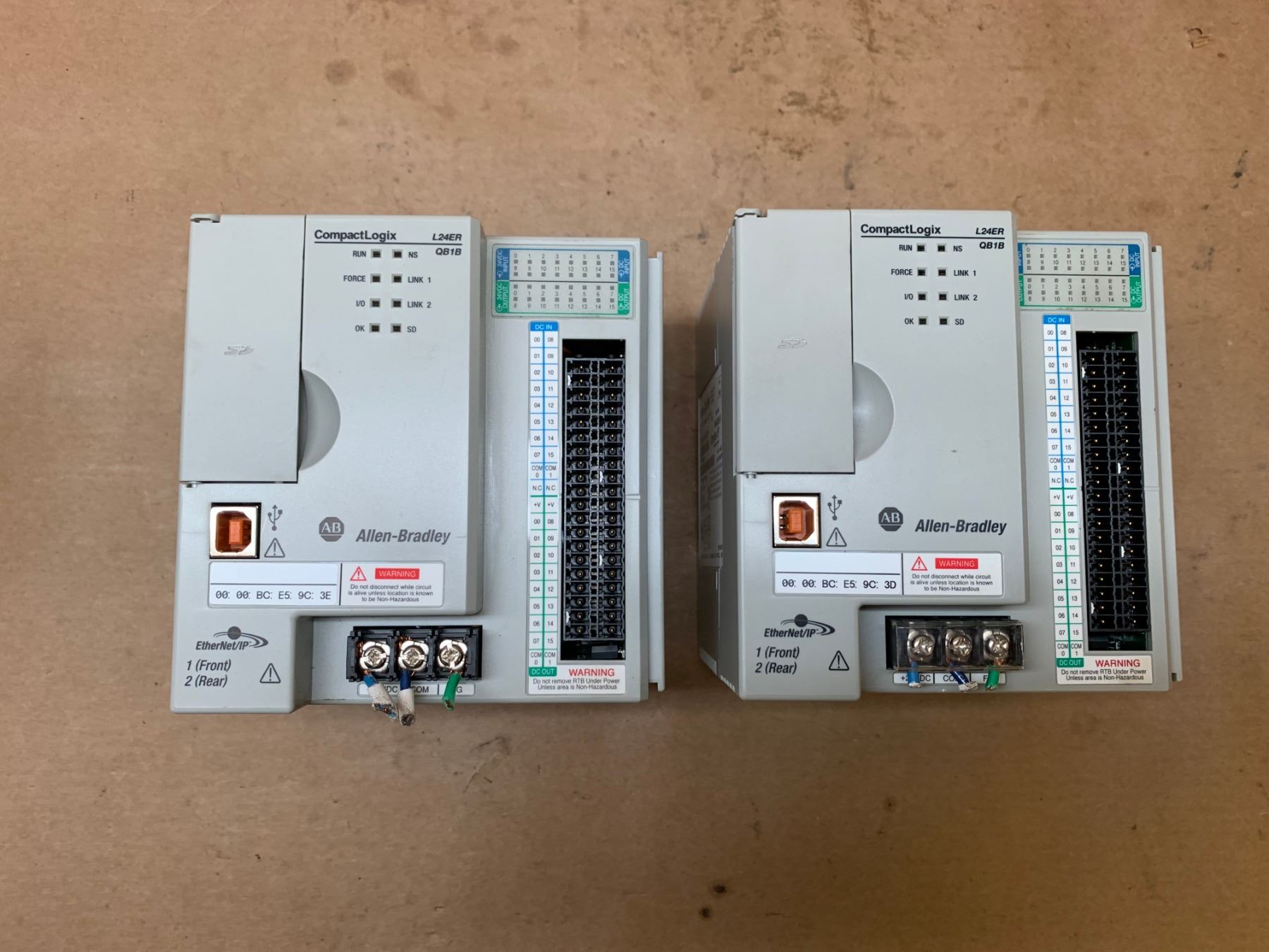 (2) Allen-Bradley 1769-L24ER-QB1B Series A CompactLogix Controller