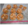 Image 1 : LOT OF FIRE KING PEACH LUSTER WARE CUPS, SAUCERS, CREAM AND SUGAR