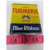 Image 2 : LOT OF 3 BLUE RIBBON SPICE TINS (TUMERIC, CLOVES, NUTMEG)