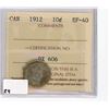 Image 1 : TEN CENT COIN (CANADA) *1912* (SILVER) *ICCS EF-40*