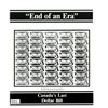Image 1 : Lot of 3 uncut 1973 $1 notes in folder marked End of an Era: Canada’s Last Dollar Bill.