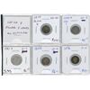 Image 1 : Lot of 5 Victorian silver 5 cents: 1874 Plain 4 EF-40 holed, 1880H Obv 3 VG-8, 1881H G-4, 1888 G-4, 