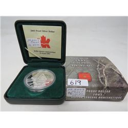 2003 Proof silver dollar 100th anniversary of the Cobalt silver discovery in case of issue.