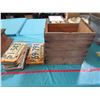 Image 1 : WOODEN BOX WITH ASSORTED LICENSE PLATES (BOX IS 13.5 X 13 X 12)