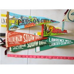 LOT OF 5 ASSORTED PENNANTS