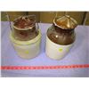 Image 3 : LOT OF 2- ONE GALLON PICKLE CROCKS WITH LIDS