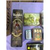 Image 2 : LOT OF 8 MISCELLANEOUS TINS (WHISKEY, CANDY, ETC)