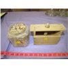 Image 1 : LOT OF WOODEN CLOTHES PINS AND BUTTER PRESS