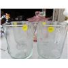 Image 2 : SET OF 4 GLASS MUGS AND 1 PINK GLASS JAR