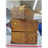 TWO WOODEN CRATES (LARGE 12 X 12", SMALL 8 X 11")