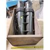 Image 1 : WOODEN CRATE AND ARMY BACKPACK/CARRIER