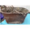Image 2 : COPPER BOILER WITH LEATHER HALTER, BUGGY STEPS & BIT