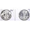Image 1 : 1942 & 43 GEM BU WALKING LIBERTY HALF DOLLARS