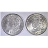 Image 1 : 1900 MORGAN DOLLAR BU & 1923 PEACE DOLLAR BU