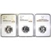 Image 1 : 1956, 57 & 58 WASHINGTON QUARTERS  NGC PF-67