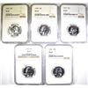 Image 1 : 1955, 56, 57, 58, 59 WASHINGTON QUARTERS NGC PF-67