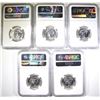 Image 2 : 1955, 56, 57, 58, 59 WASHINGTON QUARTERS NGC PF-67
