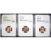 Image 1 : 1955-S, 58-D & 59-D LINCOLN CENTS, NGC MS-66 RED