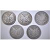 Image 2 : 5-LOW GRADE MORGAN DOLLARS: