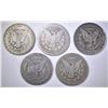 Image 2 : 5-LOW GRADE MORGAN DOLLLARS