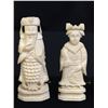 Image 2 : 14 Vintage  Ivory Chess Pieces. In Very Good Shape for Age