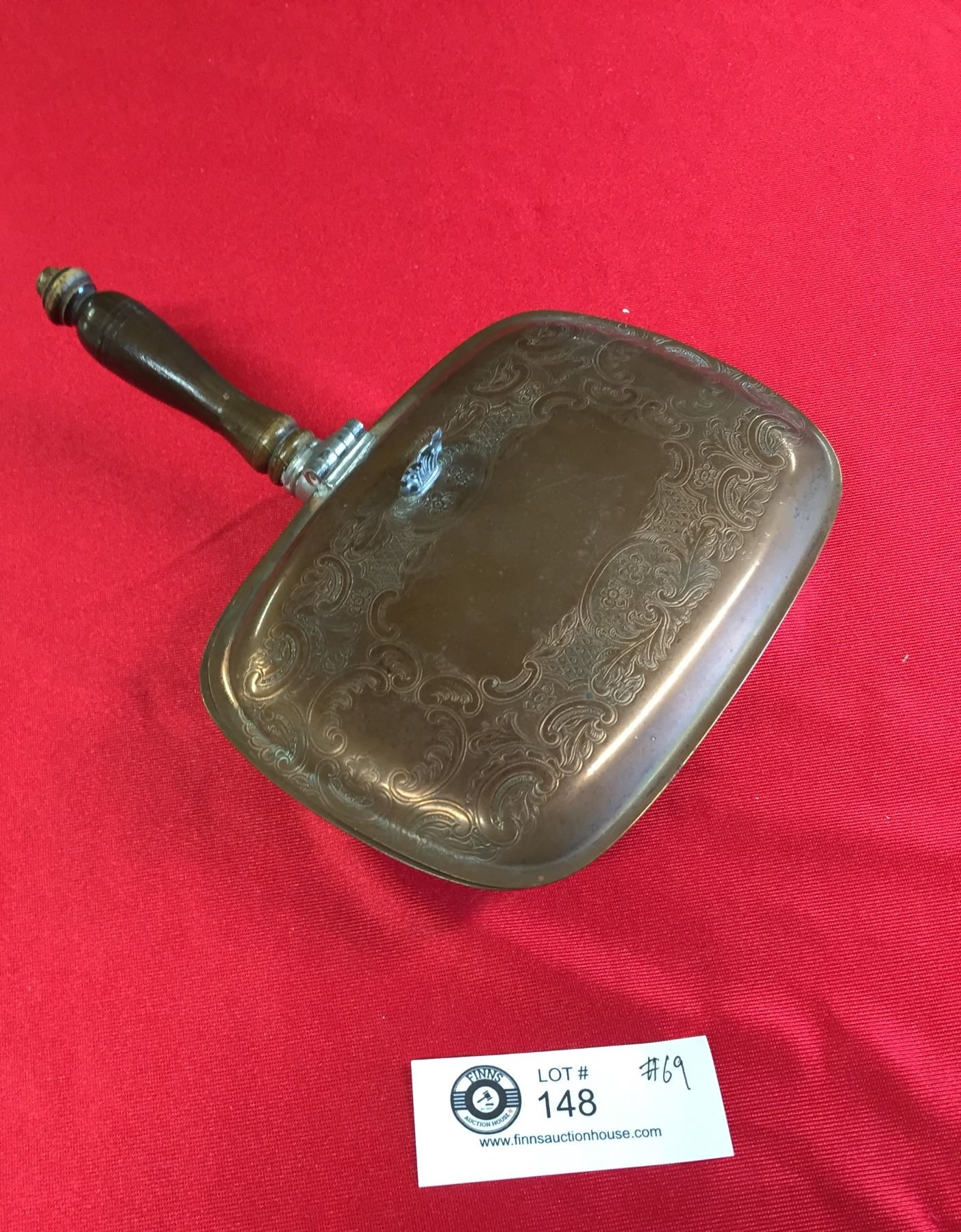 Antique Brass Crumb Catcher Duster. Butler Table Sweep Pan with Lid ...