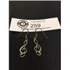 Image 1 : A Pair of Musical Note Sterling Silver Earrings