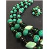 Image 2 : A Very Nice Vintage Mid Century Green Bead Choker and Matching Earrings. Made In Japan