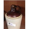 Image 2 : Jug Salt Glaze Two Tone Crock. Stoneware. Moonshine Whiskey 12” Tall with Finger Hole Handle