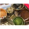 Image 2 : Box Lot of Vintage Dishes, and Brass. Ashtrays, Baskets, etc