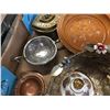 Image 4 : Box Lot of Vintage Dishes, and Brass. Ashtrays, Baskets, etc