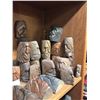 Image 4 : 105 Handcarved West Coast Native Carvings on 2 Shelves. Many Variations