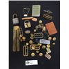 Image 1 : Vintage Military Lot of Buttons, Ration Coupons, Locks, Tie Clips Etc