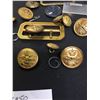 Image 2 : Vintage Military Lot of Buttons, Ration Coupons, Locks, Tie Clips Etc