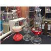 Image 2 : 3 Vintage Glass Kerosene Oil Lamps. *LOCAL PICK UP ONLY*