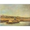 Image 1 : Oil on Board Boat Landscape Signed by Artist