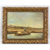 Image 2 : Oil on Board Boat Landscape Signed by Artist