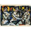 Image 1 : Avant Garde Gouache on Paper 3 Women Signed A.K.