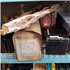 Image 1 : VINTAGE MAIL BOX, SUITCASE, 2 PIECES OF DRIFT WOOD, AND HARLEY DAVISON CASE